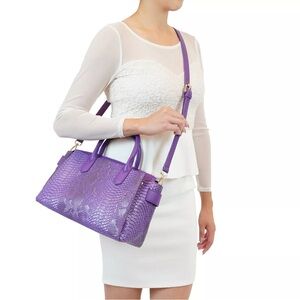 Mellow World Purple Faux Snakeskin
Women's Satchel